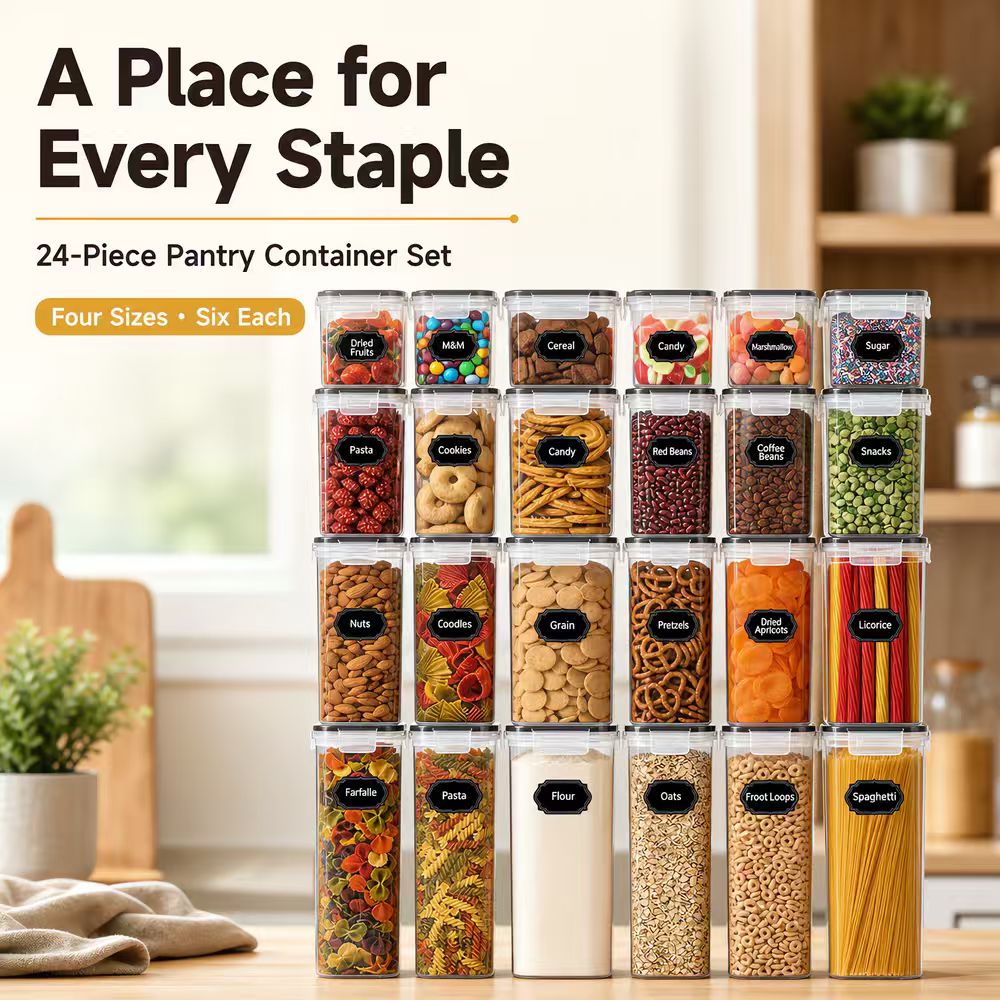 Snacks Food Labels - Airtight Food Storage Container Set Clear
