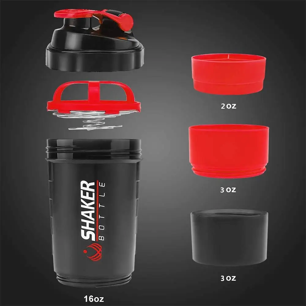 Protein Bar Box - 500ml Layered Protein Bottle Powder Shaker