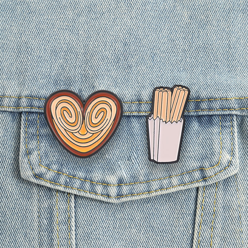 Food Snacks In Spanish - Mexican Churro Palmier Enamel Pins Cartoon
