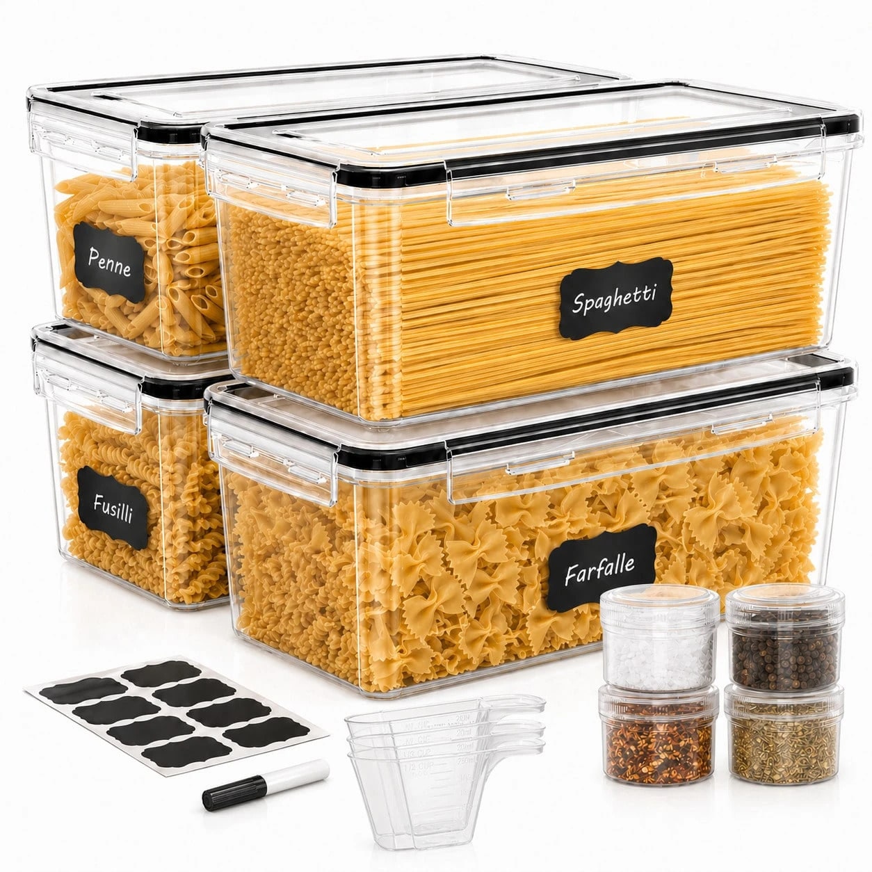 Snacks Food Labels - 8PCS Airtight Food Storage Containers Set,