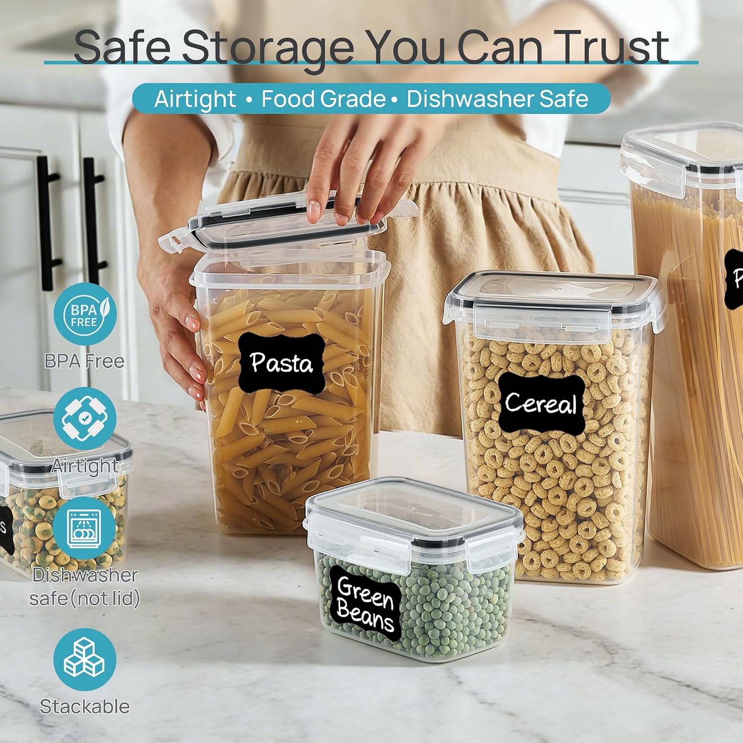 Vtopmart Airtight Food Storage - Snacks Food Labels recension och pris