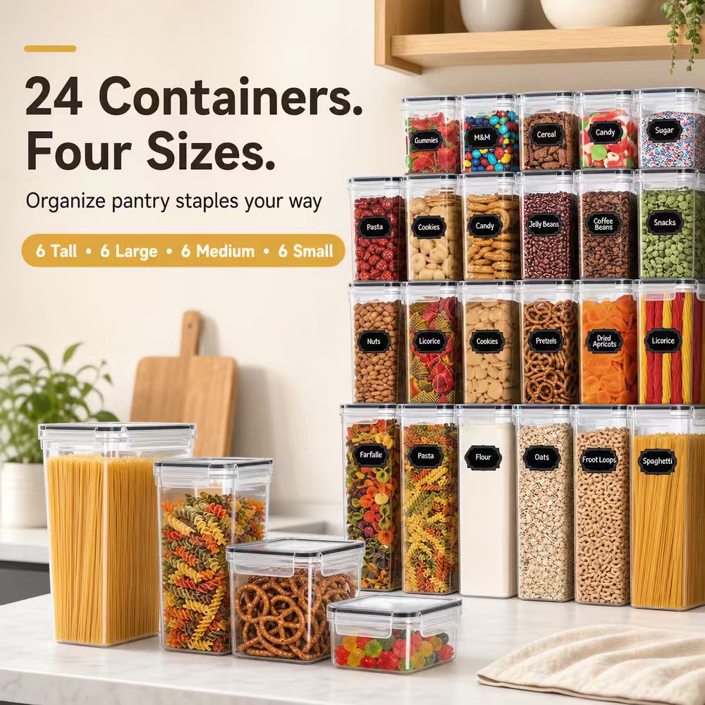 Airtight Food Storage Containe - Snacks Food Labels recension och pris