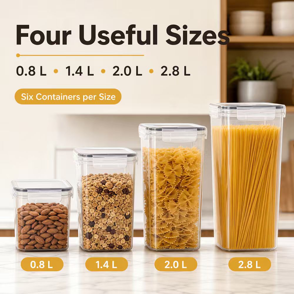 Airtight Food Storage Containe - Snacks Food Labels recension och pris