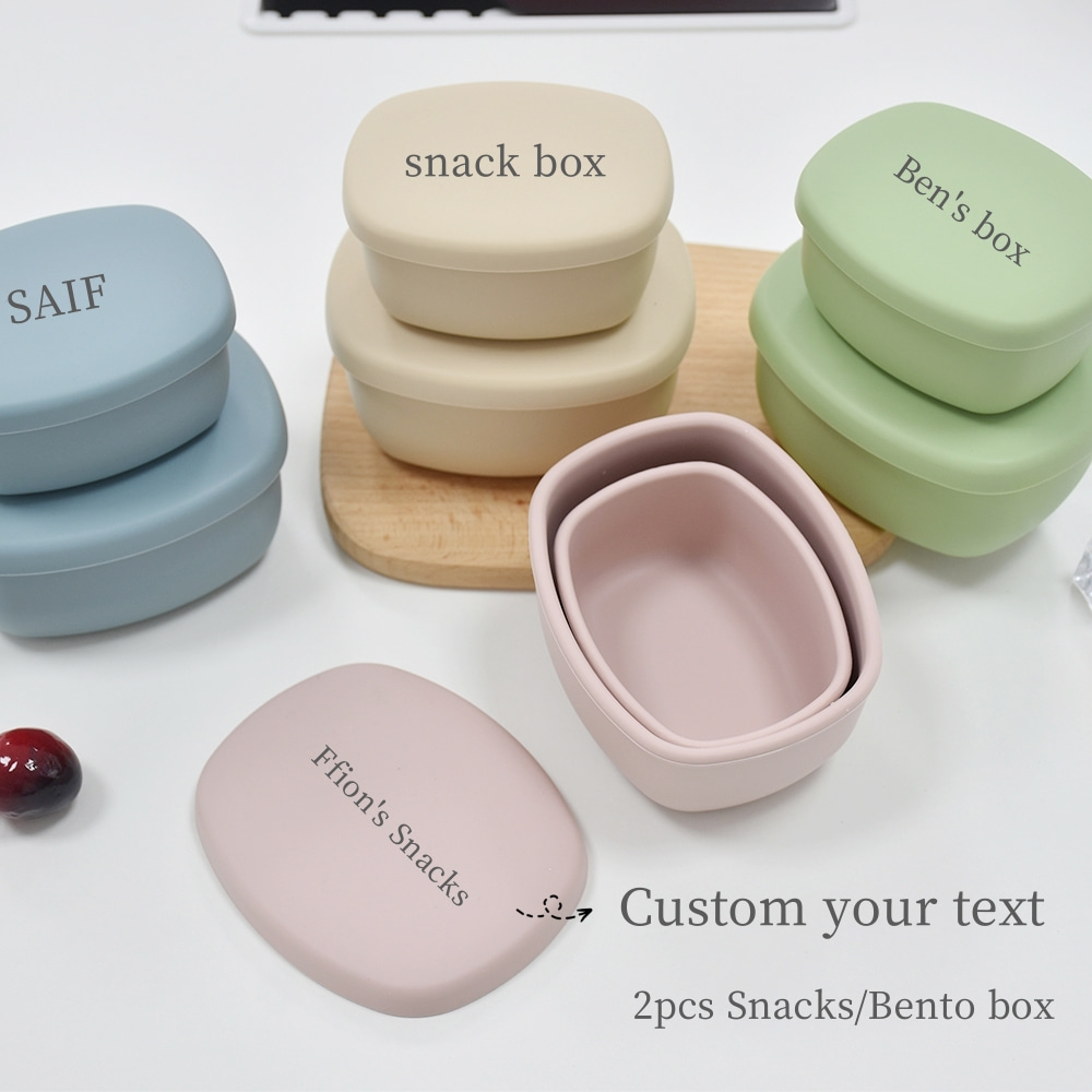 2-Pack 350ml + 200ml Silicone  - Food Snacks Name recension och pris