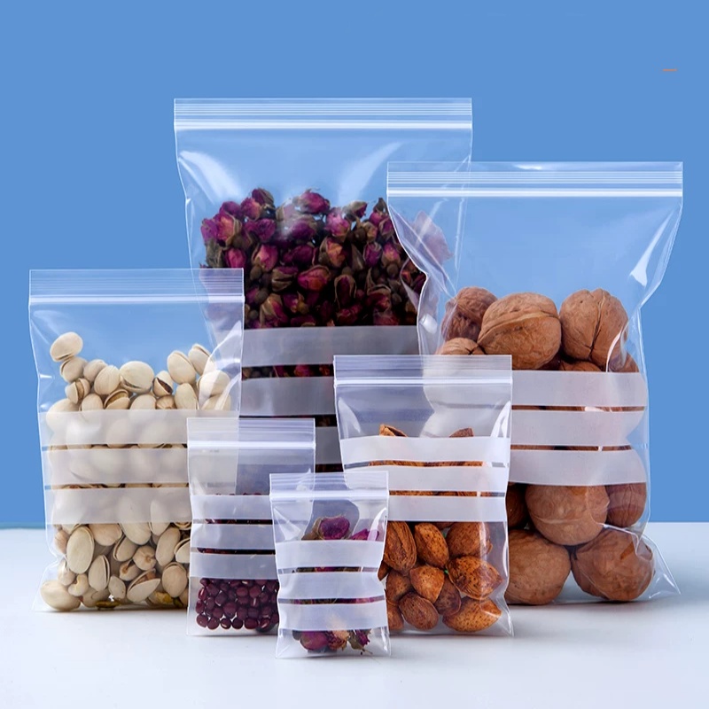 200PCS Clear PE Writing Ziploc - Snacks Food Labels recension och pris