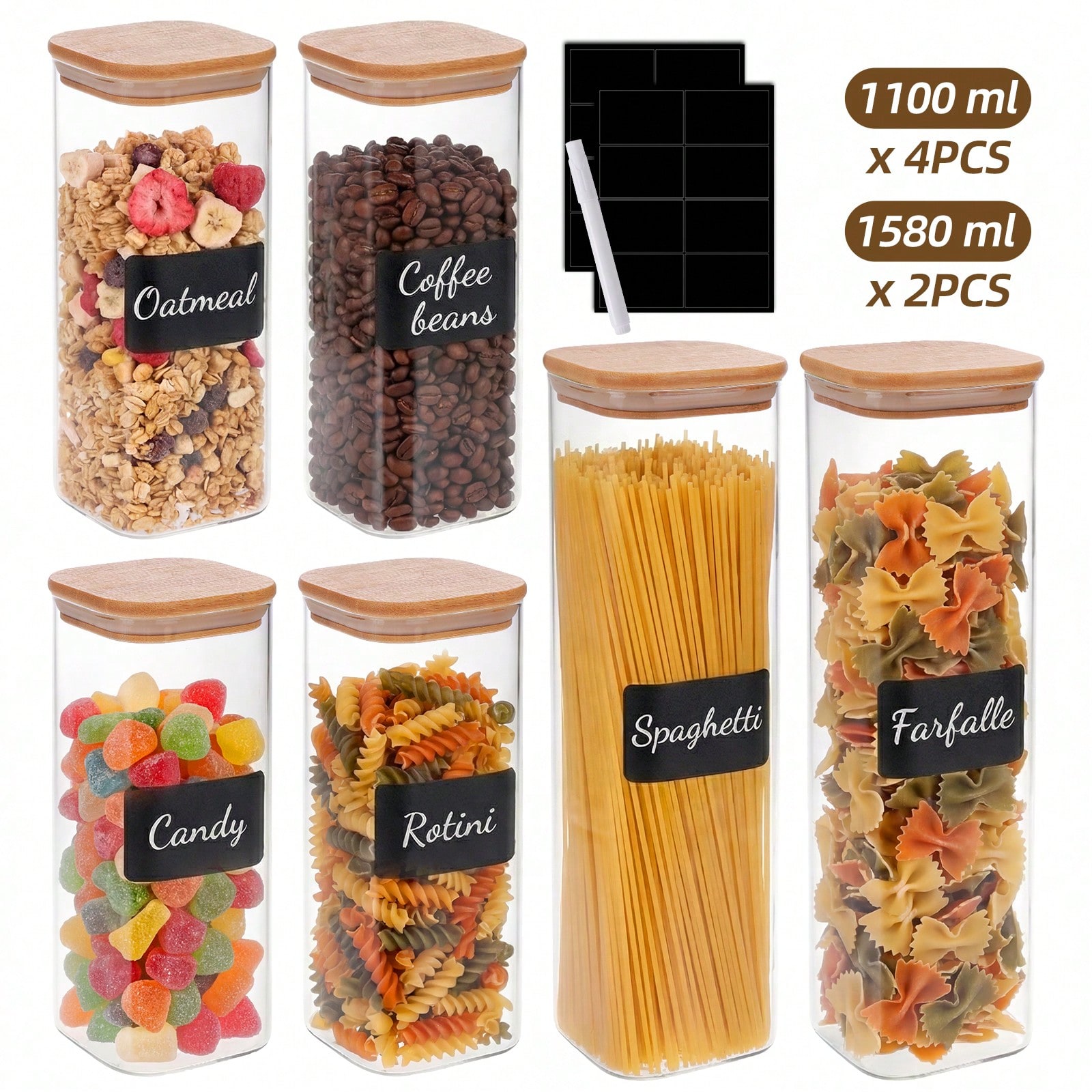Glass Food Storage Containers  - Snacks Food Labels recension och pris