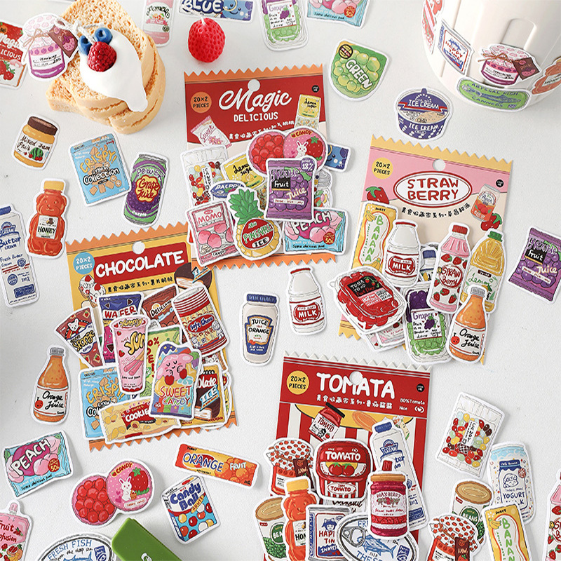 Cute Food Stickers Fast Food S - Snacks Food Labels recension och pris