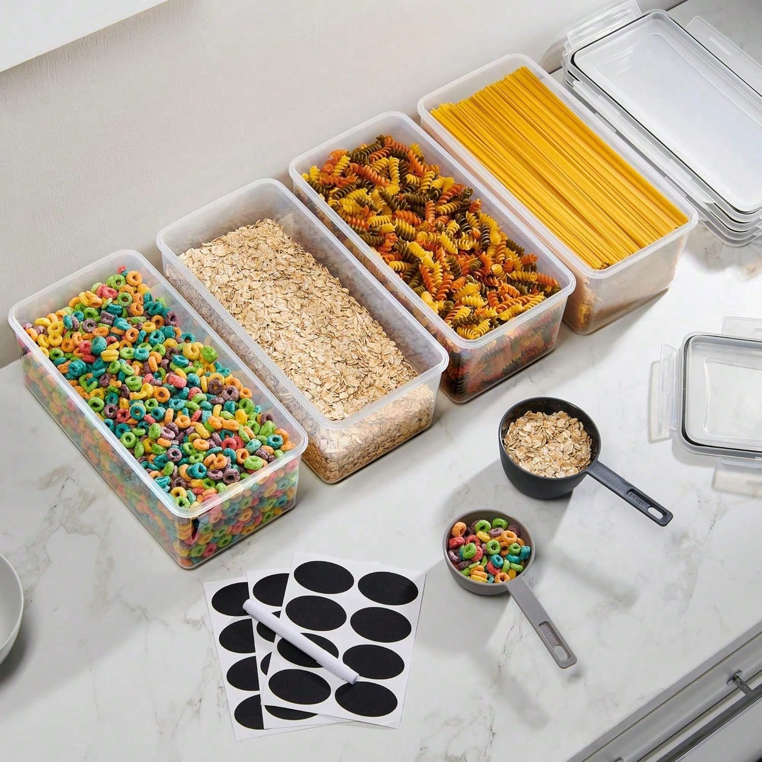 8PCS Airtight Food Storage Con - Snacks Food Labels recension och pris